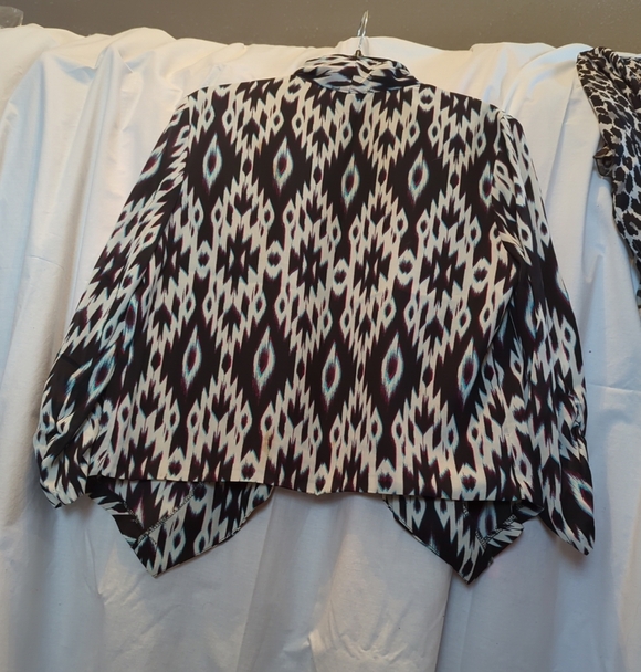 Charlotte Russe NWOT Size XL Black White Open Front Drape Blazer Jacket NWOT - Picture 7 of 16